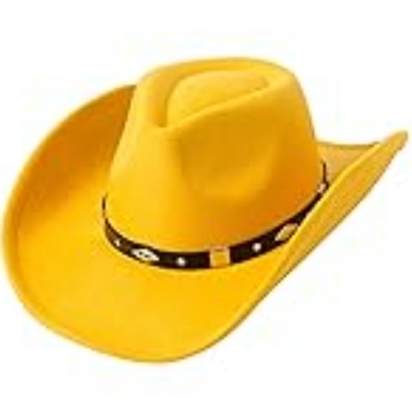 Women Classic Felt Wide Brim Western Cowboy Hat With Belt Buckle Trim New - Picture 3 of 9